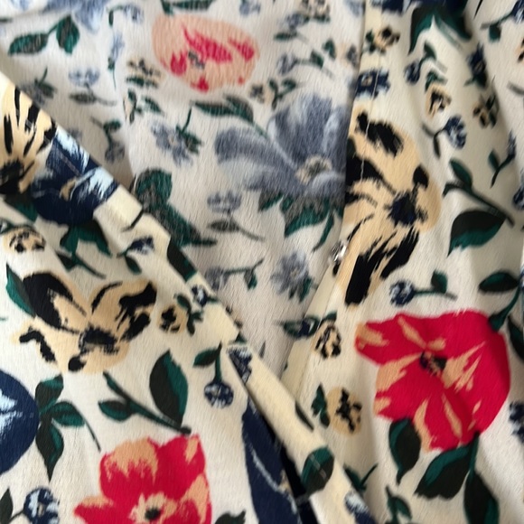 Ba&Sh Paco Rouched Floral Print Crepe Wrap Blouse small - Picture 6 of 10